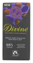 68% Dark Chocolate Fruit & Nut Bar 90g (Divine)