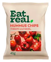 Hummus Chips Tomato & Basil 45g (Eat Real)