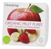 Organic Fruit Puree Apple, Banana & Strawberry 200g (Clearspring)