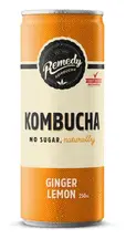 Ginger Lemon Kombucha 250ml (Remedy)