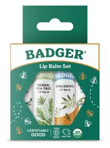 Organic Lip Balm Sticks - Green Pack (16.8g) (Badger)