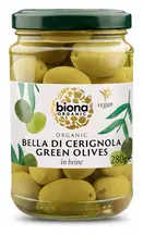 Organic Bella di Cerignola Olives in Brine 280g (Biona)