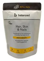 Hair Skin and Nails Refill Pouch 60 Capsules (Balanced)