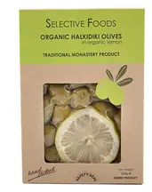 Organic Halkidiki Olives with Lemon 225g (Selective Foods)