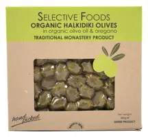 Organic Halkidiki Olives in Olive Oil & Oregano 450g (Selective Foods)