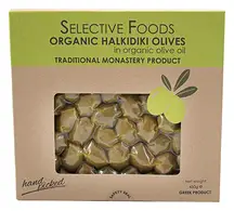 Organic Halkidiki Olives in Olive Oil 450g (Selective Foods)