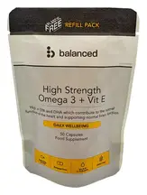High Strength Omega 3 and Vit E Refill Pouch 50 Capsules (Balanced)