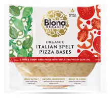 Organic Italian Spelt Thin & Crispy Pizza Bases 260g (Biona)