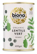 Organic Lentils Vert in Water 400g (Biona)