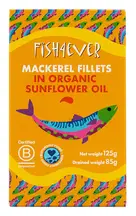 Mackerel Fillets in Sunflower Oil 125g (Fish4Ever)