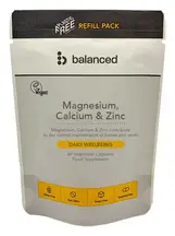 Magnesium Calcium and Zinc Refill Pouch 60 Capsules (Balanced)