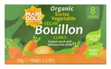 Yeast Free Swiss Vegetable Bouillon Cubes, Organic 84g [8 Cubes] (Marigold)