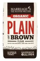 Organic Light Brown Plain Flour 1kg (Marriages)