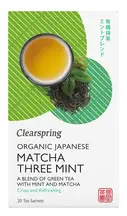 Organic Japanese Matcha Three Mint 20 Tea Sachets (Clearspring)
