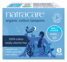 Organic Non-Applicator Tampons Super x10 (Natracare)