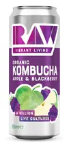 Organic Apple & Blackberry Kombucha 250ml (Raw Vibrant Living)