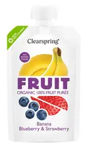 Organic Banana, Blueberry & Strawberry Fruit Puree 100g (Clearspring)