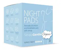 Organic Cotton Night Pads x 10 (Simply Gentle)