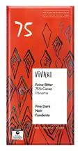 Organic Fine Dark 75% Cocoa Bar 80g (Vivani)