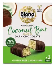 Organic Dark Chocolate Coconut Bars x 3 (Biona)