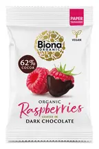 Organic Dark Chocolate Raspberries 45g (Biona)