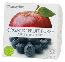 Organic Fruit Puree Apple & Blueberry 200g (Clearspring)