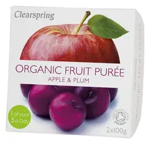 Organic Fruit Puree Apple & Plum 200g (Clearspring)