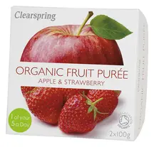 Organic Fruit Puree Apple & Strawberry 200g (Clearspring)