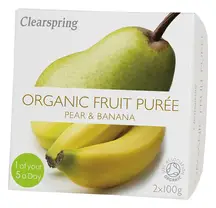 Organic Fruit Puree Pear & Banana 200g (Clearspring)