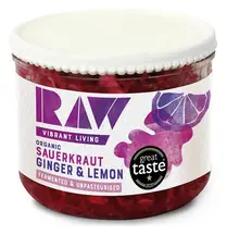 Organic Ginger & Lemon Sauerkraut 410g (Raw Vibrant Living)