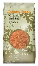 Organic Red Split Lentils 1kg Infinity Foods