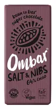 Organic Salt & Nibs 64% Cacao Bar 70g (Ombar)
