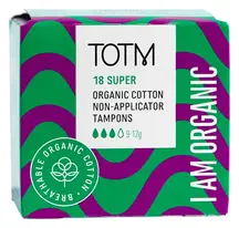 Organic Non-Applicator Tampons - Super x 18 (TOTM)