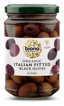 Organic Pitted Black Olives in Brine 280g (Biona)