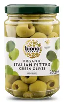 Organic Pitted Green Olives in Brine 280g (Biona)
