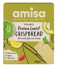 Organic Gluten Free Protein Lentil Crispbread 100g (Amisa)