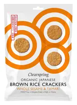 Organic Japanese Brown Rice Crackers Whole Sesame & Tamari 40g (Clearspring)