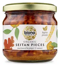 Organic Seitan Pieces in Ginger & Soy Sauce 350g (Biona)