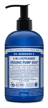 Organic Sugar Soap Peppermint 355ml (Dr. Bronner's)