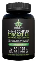 Tongkat Ali, Ginseng & Maca Root x 120 Capsules (Stronglife)