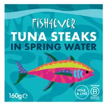 Skipjack Tuna Steaks in Spring Water 160g (Fish4Ever)