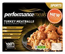 Turkey Meatballs & Whole-Wheat Pasta 380g (Performance Meals)