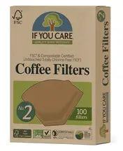 Small Unbleached No. 2 Coffee Filters, 100 Filters (If You Care)