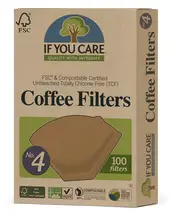 Large Unbleached No.4 Coffee Filters, 100 Filters (If You Care)
