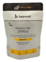Vitamin D3 Refill Pouch 60 Capsules (Balanced)