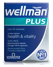 Wellman Plus Omega 3-6-9, 28 Tablets + 28 Capsules (Vitabiotics)