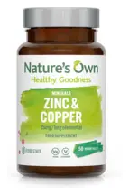 Zinc & Copper 15mg/1mg, 50 Tablets (Nature's Own)